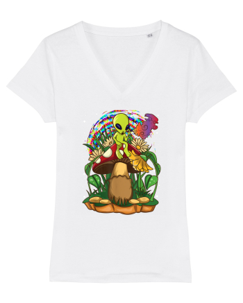 Magic Mushroom Alien Trippy Shroom White