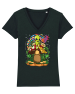 Magic Mushroom Alien Trippy Shroom Tricou mânecă scurtă guler V Damă Evoker