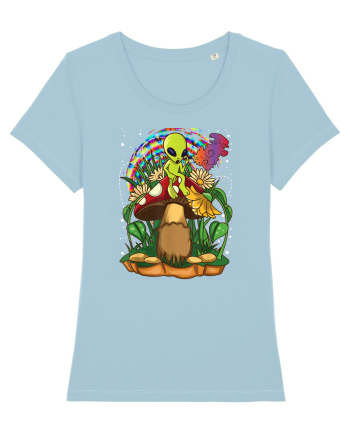 Magic Mushroom Alien Trippy Shroom Sky Blue