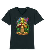 Magic Mushroom Alien Trippy Shroom Tricou mânecă scurtă guler V Bărbat Presenter