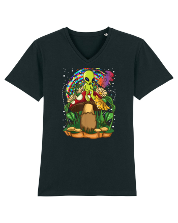 Magic Mushroom Alien Trippy Shroom Black