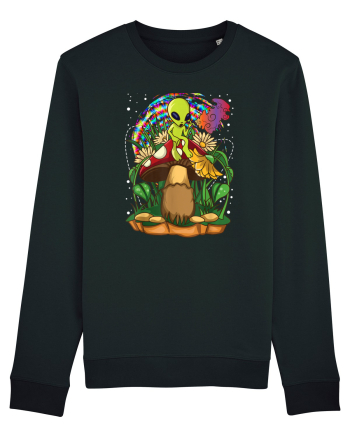Magic Mushroom Alien Trippy Shroom Black