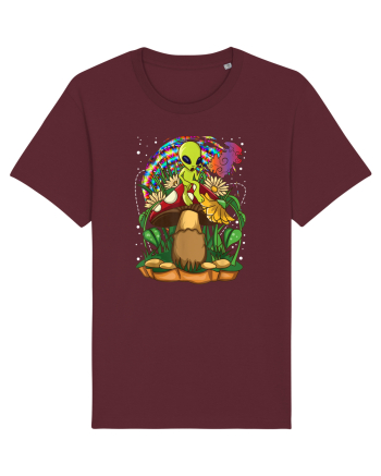 Magic Mushroom Alien Trippy Shroom Burgundy