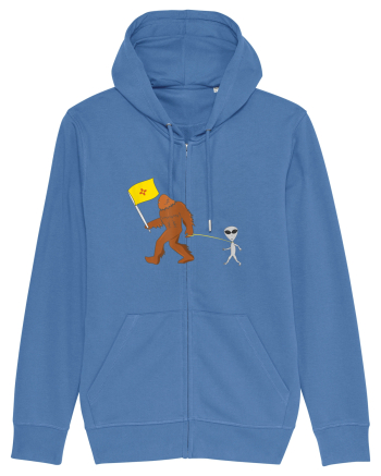 New Mexico Flag Bigfoot Walking Alien Bright Blue