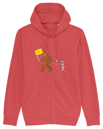New Mexico Flag Bigfoot Walking Alien Carmine Red