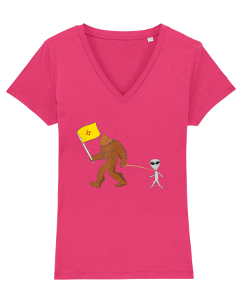 New Mexico Flag Bigfoot Walking Alien Raspberry