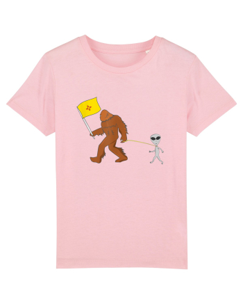 New Mexico Flag Bigfoot Walking Alien Cotton Pink