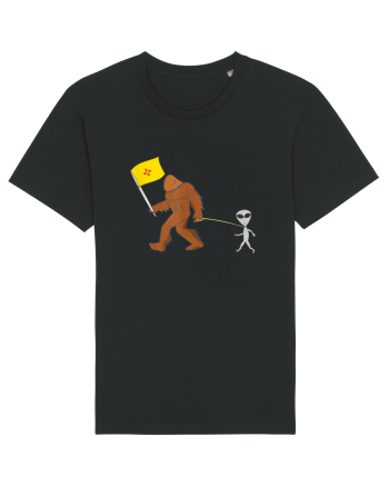 New Mexico Flag Bigfoot Walking Alien Black