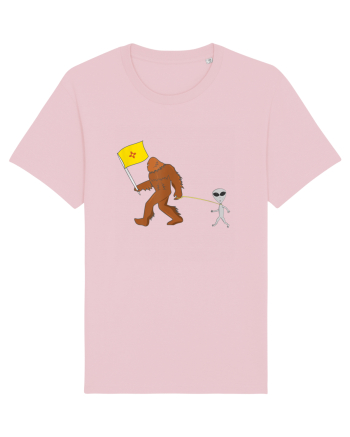 New Mexico Flag Bigfoot Walking Alien Cotton Pink