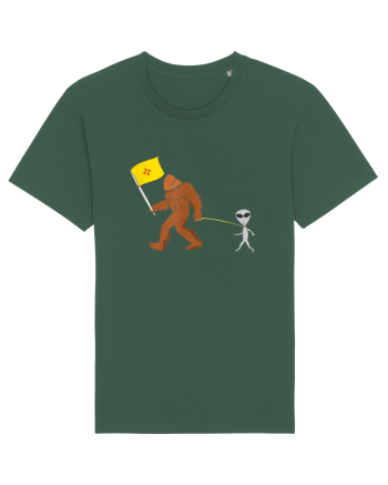 New Mexico Flag Bigfoot Walking Alien Bottle Green
