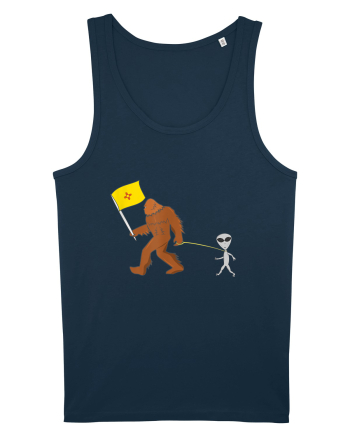 New Mexico Flag Bigfoot Walking Alien Navy