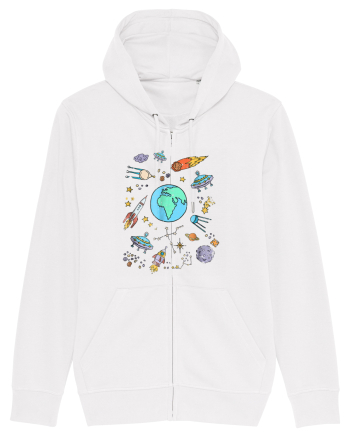 Outer Space UFO Rocket White