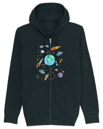 Outer Space UFO Rocket Black