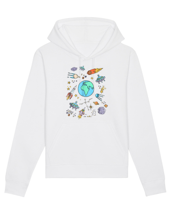 Outer Space UFO Rocket White