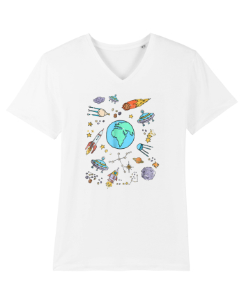 Outer Space UFO Rocket White