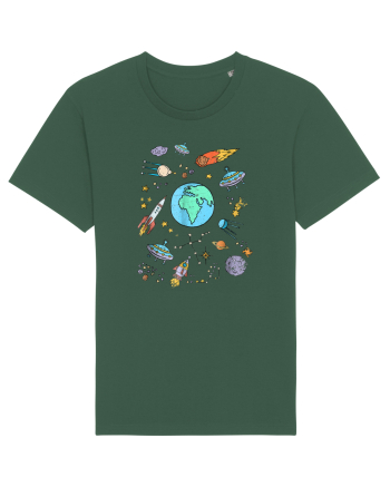 Outer Space UFO Rocket Bottle Green