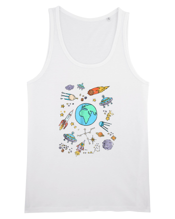 Outer Space UFO Rocket White