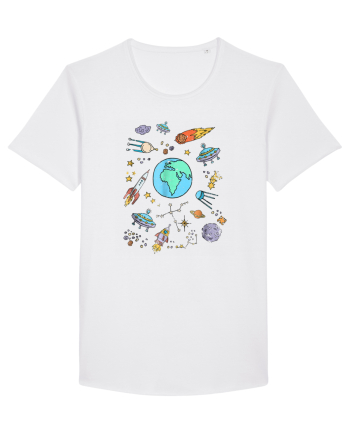 Outer Space UFO Rocket White