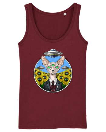Psychedelic Hairless Sphynx Cat Burgundy