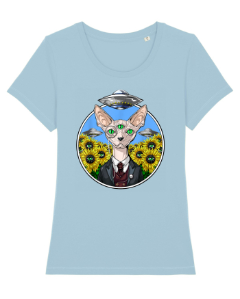 Psychedelic Hairless Sphynx Cat Sky Blue