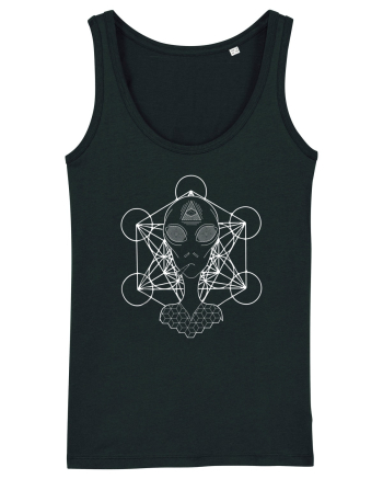 Psychedelic Sacred Geometry Alien Black