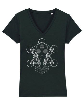 Psychedelic Sacred Geometry Alien Black