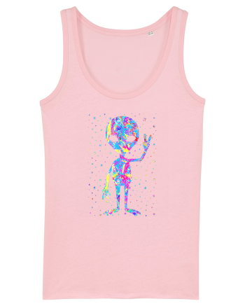 Retro 1970s Tie Dye Groovy Alien Peace Cotton Pink