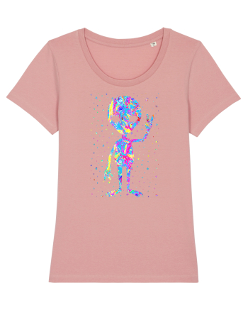 Retro 1970s Tie Dye Groovy Alien Peace Canyon Pink