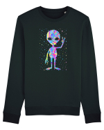 Retro 1970s Tie Dye Groovy Alien Peace Bluză mânecă lungă Unisex Rise