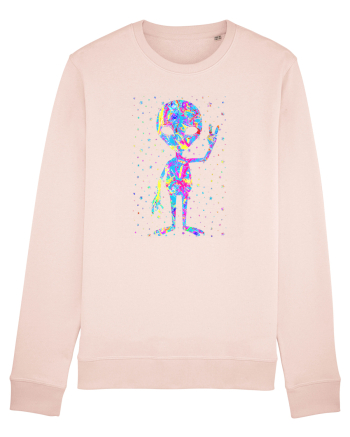 Retro 1970s Tie Dye Groovy Alien Peace Candy Pink