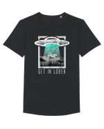 Retro Vintage Get In Loser Bigfoot Sasquatch Tricou mânecă scurtă guler larg Bărbat Skater