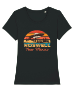 Roswell New Mexico Home of the Alien Crash Site Tricou mânecă scurtă guler larg fitted Damă Expresser