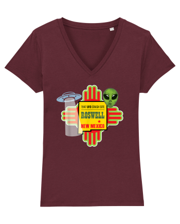 New Mexico UFO Alien Crash Site 1947 Zia Symbol Burgundy