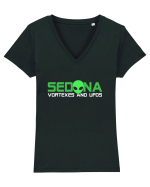 Sedona Vortex and UFO's Alien Tricou mânecă scurtă guler V Damă Evoker