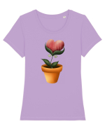 Flower of Heart Tricou mânecă scurtă guler larg fitted Damă Expresser