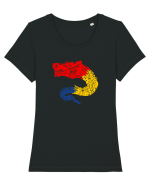 Simboluri dacice - Lupul 19. Tricou mânecă scurtă guler larg fitted Damă Expresser