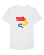 Simboluri dacice - Lupul 19. Tricou mânecă scurtă guler larg Bărbat Skater