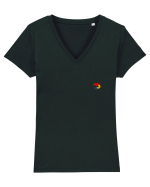 Simboluri dacice - Lupul 21. Tricou mânecă scurtă guler V Damă Evoker