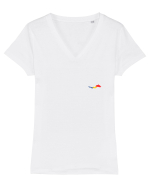 Simboluri dacice  - Lupul 23. Tricou mânecă scurtă guler V Damă Evoker