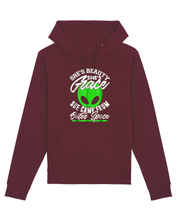 She Is  Beauty She Is Grace Outer Space Burgundy