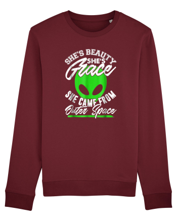 She Is  Beauty She Is Grace Outer Space Burgundy