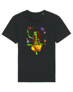 Space Alien Hippie Yoga Zen Meditation Psychedelic Tricou mânecă scurtă Unisex Rocker