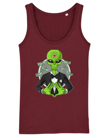 Space Alien Illuminati Occult UFO Conspiracy Burgundy