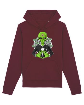 Space Alien Illuminati Occult UFO Conspiracy Burgundy