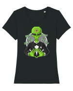 Space Alien Illuminati Occult UFO Conspiracy Tricou mânecă scurtă guler larg fitted Damă Expresser