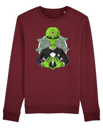 Space Alien Illuminati Occult UFO Conspiracy Burgundy