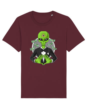 Space Alien Illuminati Occult UFO Conspiracy Burgundy