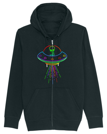 Space Alien UFO Neon Lights Rave Black