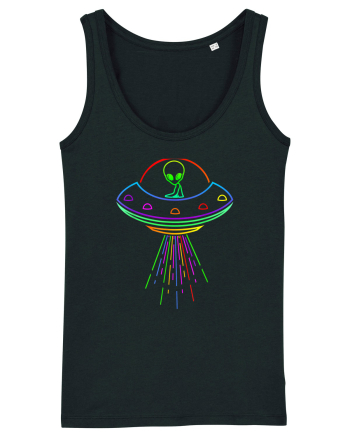 Space Alien UFO Neon Lights Rave Black