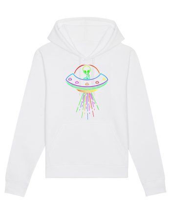 Space Alien UFO Neon Lights Rave White